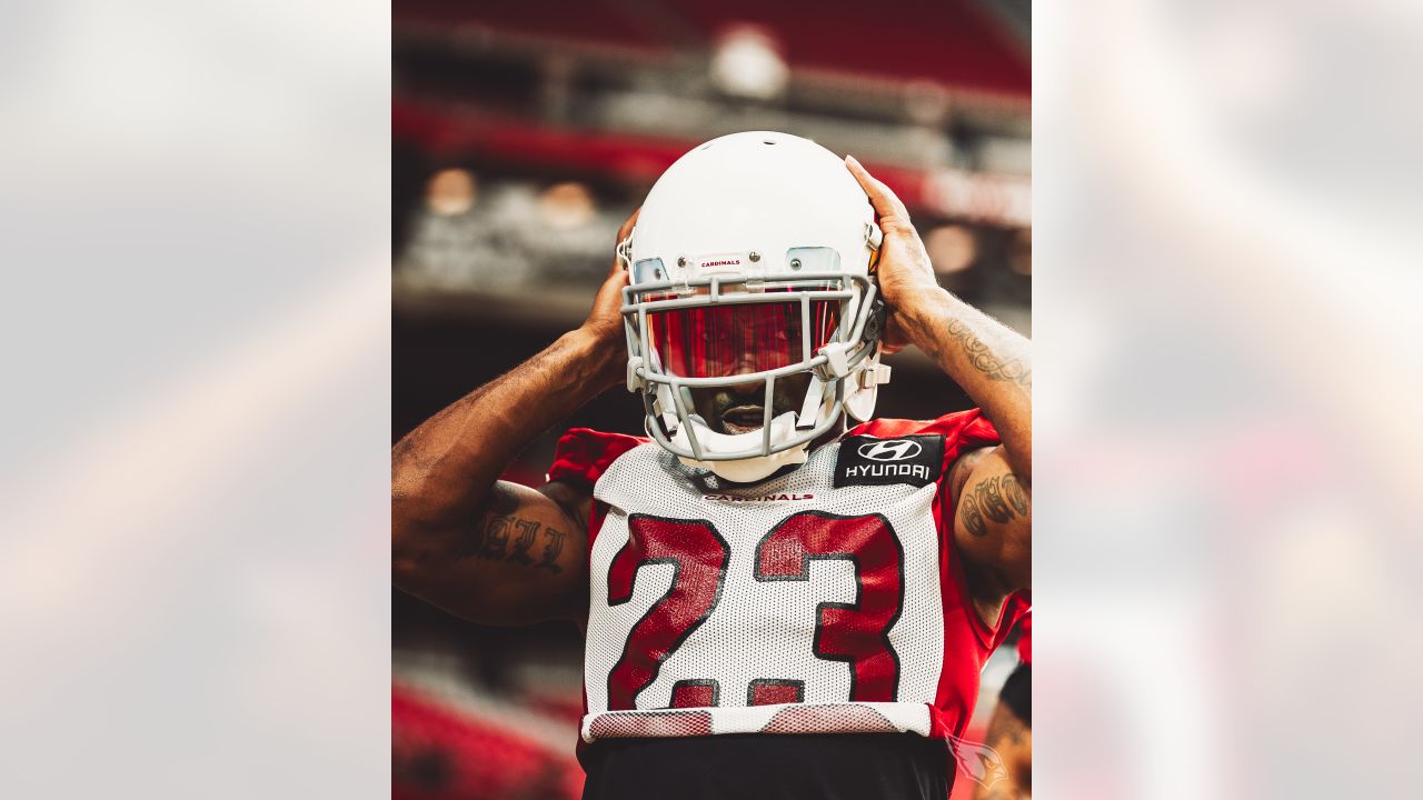 Arizona Cardinals linebacker Victor Dimukeje runs upfield against