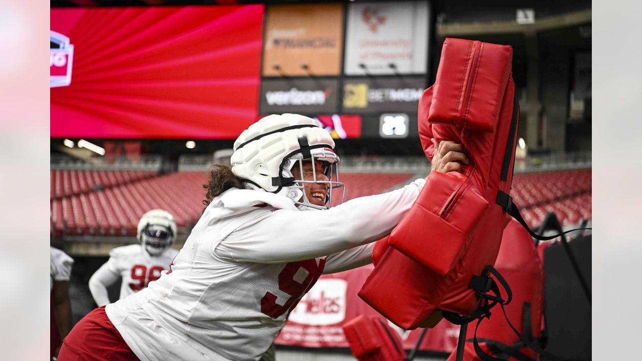 Arizona Cardinals wide receiver Davion Davis runs a passing route during  NFL football training camp practice at State Farm Stadium Saturday, July 29,  2023, in Glendale, Ariz. (AP Photo/Ross D. Franklin Stock