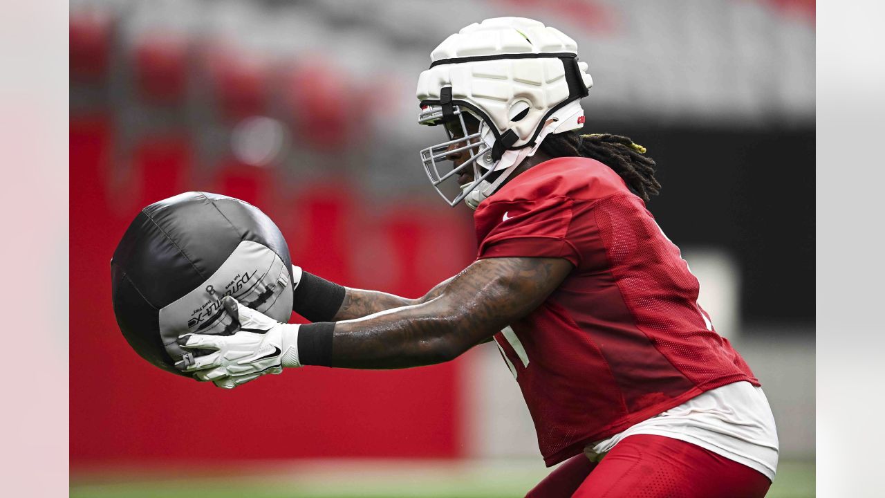 Arizona Cardinals wide receiver Davion Davis runs a passing route during  NFL football training camp practice at State Farm Stadium Saturday, July 29,  2023, in Glendale, Ariz. (AP Photo/Ross D. Franklin Stock