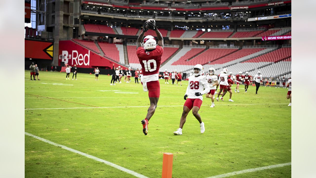 Arizona Cardinals wide receiver Davion Davis (10) runs down the