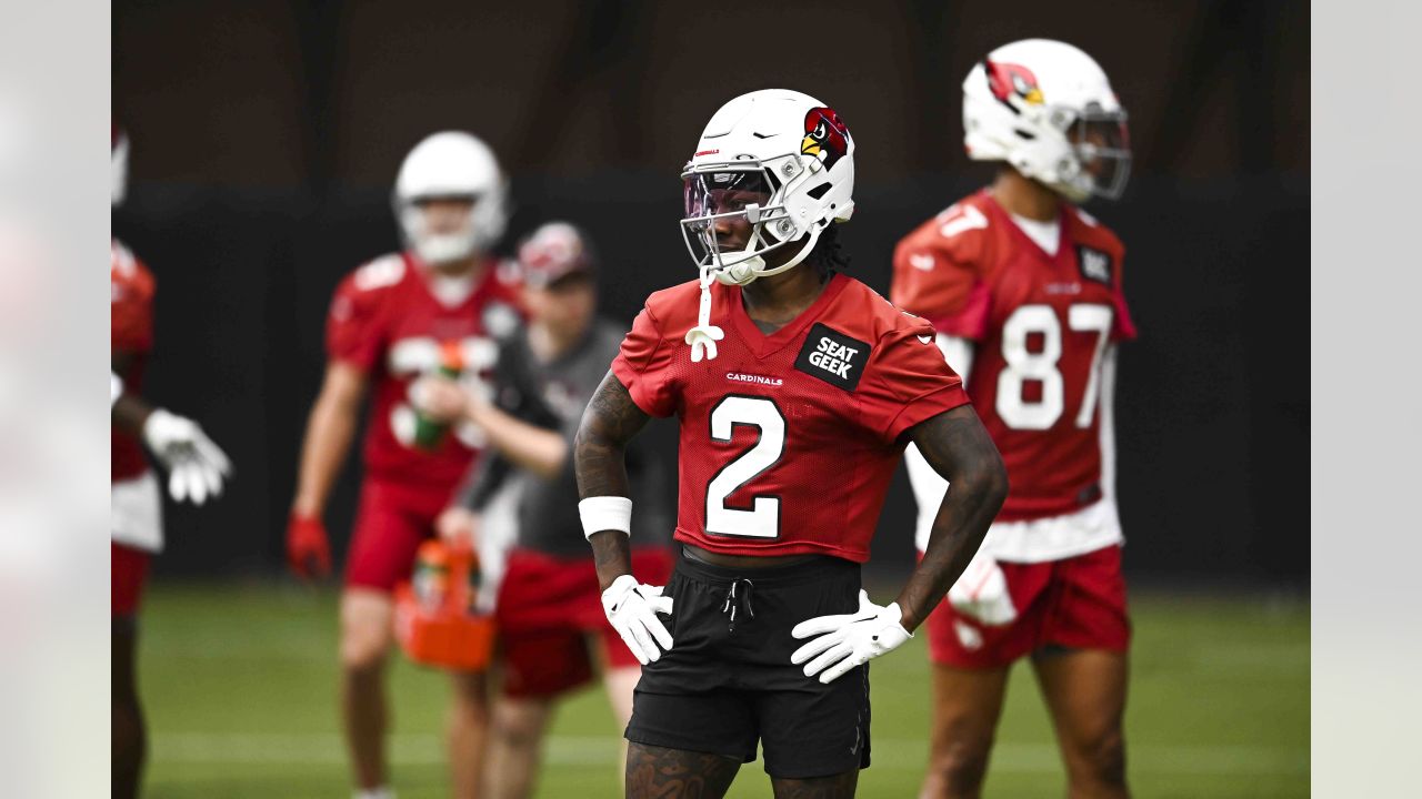 Arizona Cardinals quarterback Colt McCoy puts his helmet on during NFL  football training camp practice at State Farm Stadium Friday, July 28,  2023, in Glendale, Ariz. (AP Photo/Ross D. Franklin Stock Photo 