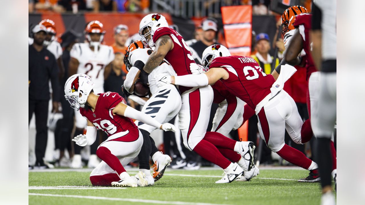 Cincinnati Bengals defensive end Cam Sample (96) lines up on defense during  an NFL football game against the Arizona Cardinals, Friday, Aug. 12, 2022,  in Cincinnati. (AP Photo/Zach Bolinger Stock Photo - Alamy