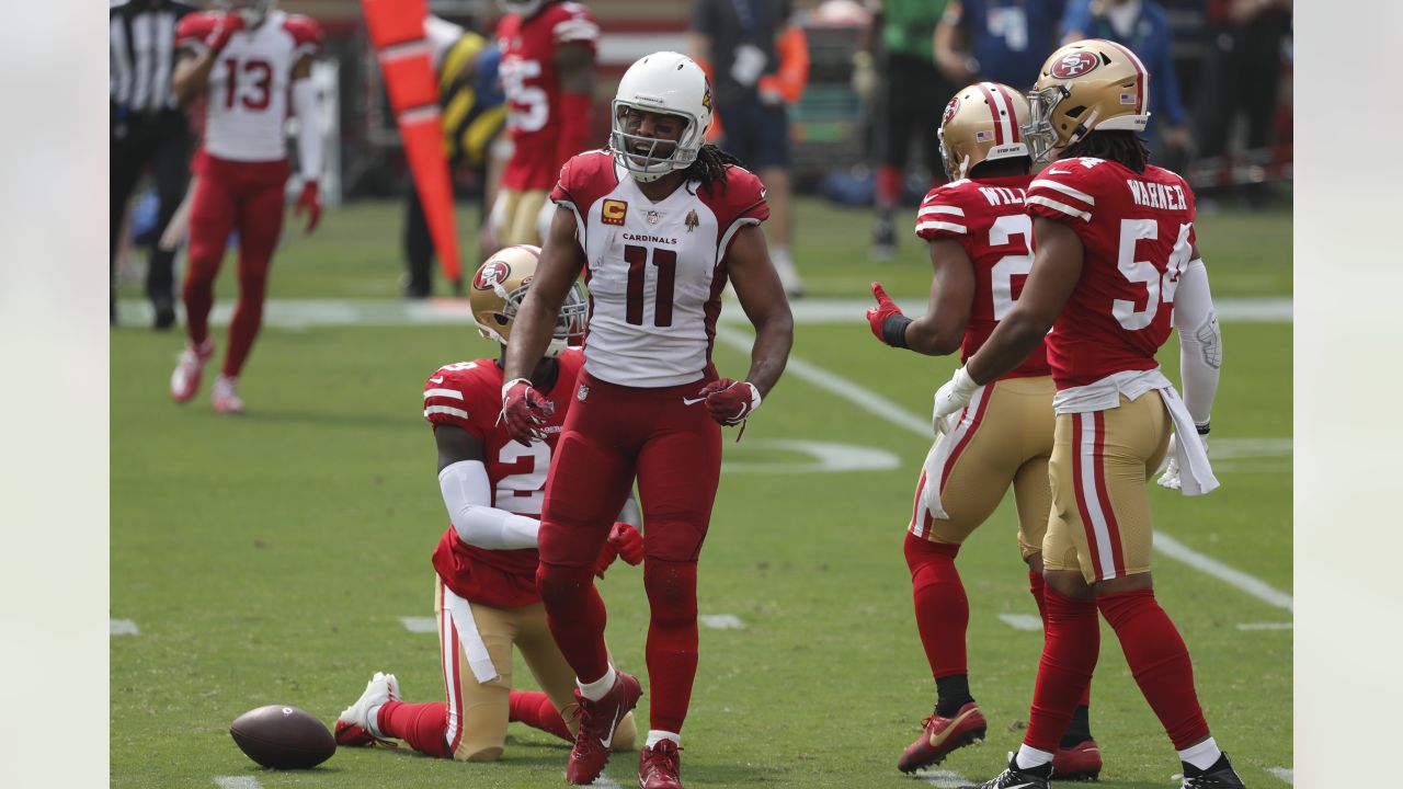 San Francisco 49ers wide receiver Brandon Aiyuk (11) runs during an NFL  divisional round playoff football game against the Dallas Cowboys, Sunday,  Jan. 22, 2023, in Santa Clara, Calif. (AP Photo/Scot Tucker