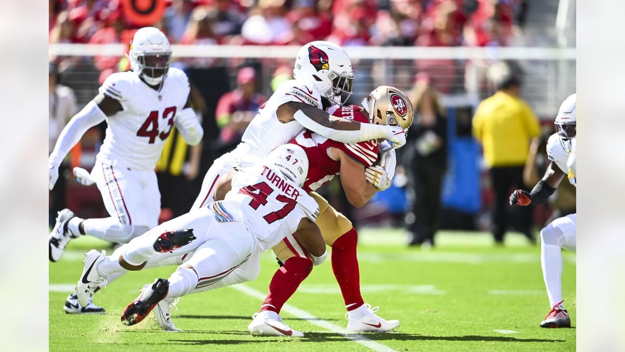 San Francisco 49ers cornerback Charvarius Ward (7) looks into the backfield  during an NFL football game against the Arizona Cardinals, Sunday, Jan.8,  2023, in Santa Clara, Calif. (AP Photo/Scot Tucker Stock Photo 