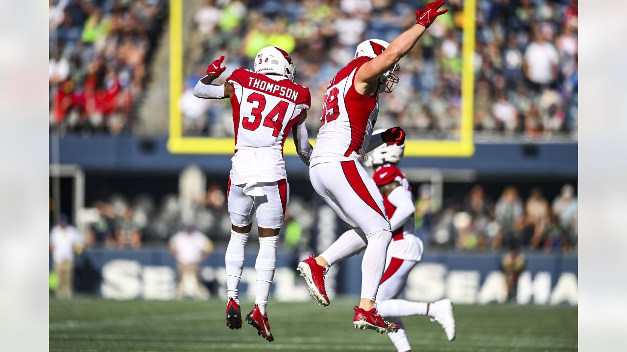 Seattle, WA, USA. 22nd Dec, 2019. Arizona Cardinals quarterback Kyler Murray  (1) fist pumps during a game between the Arizona Cardinals and Seattle  Seahawks at CenturyLink Field in Seattle, WA. The Cardinals