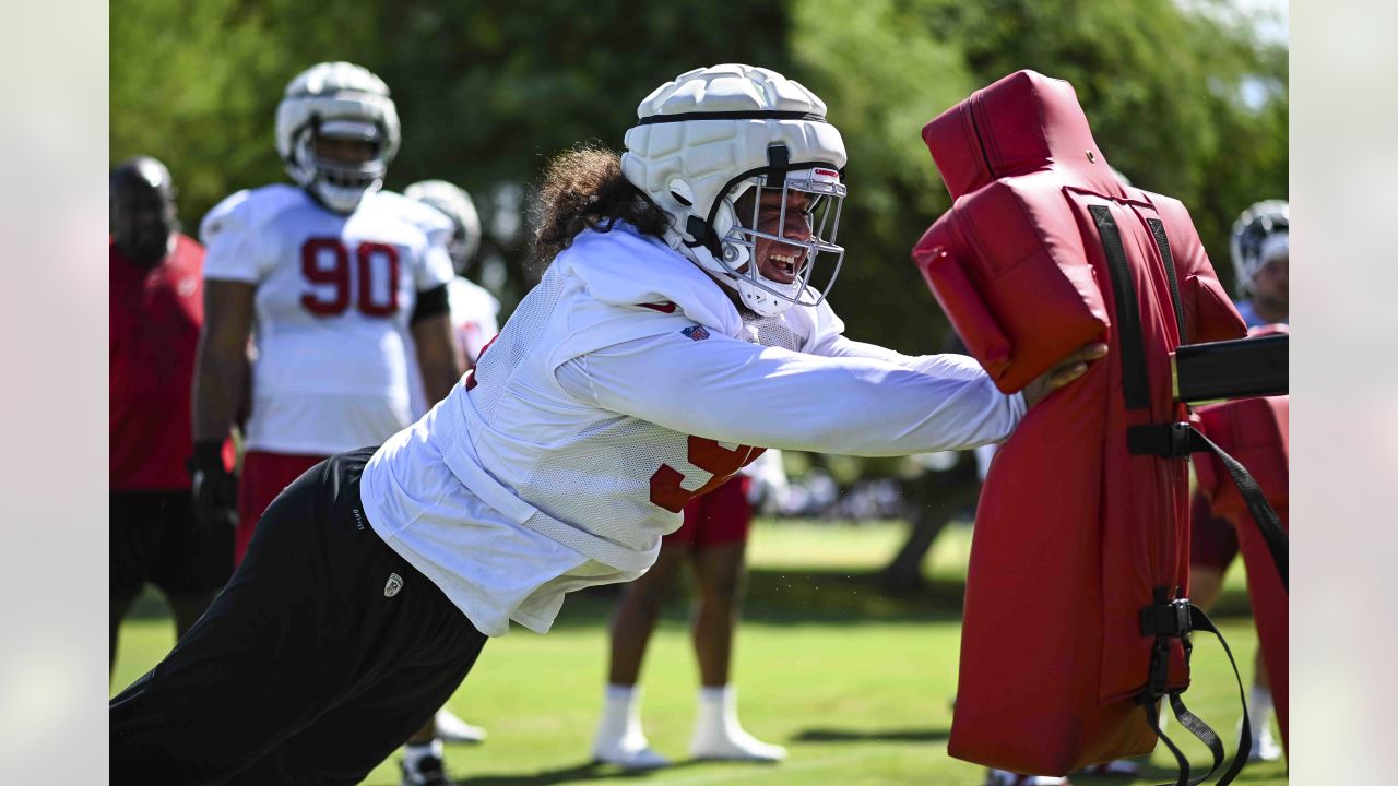 Arizona Cardinals defensive tackle Leki Fotu (95) looks up at a