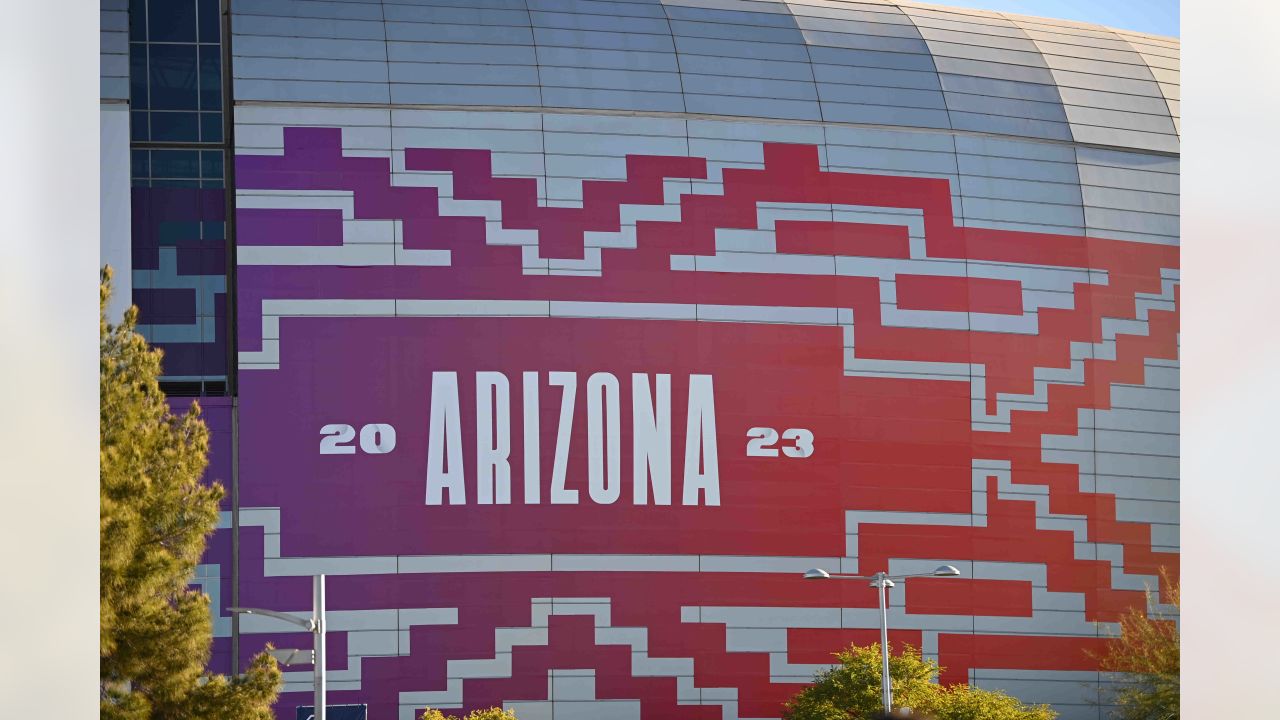 Outside State Farm Stadium for Super Bowl LVII 