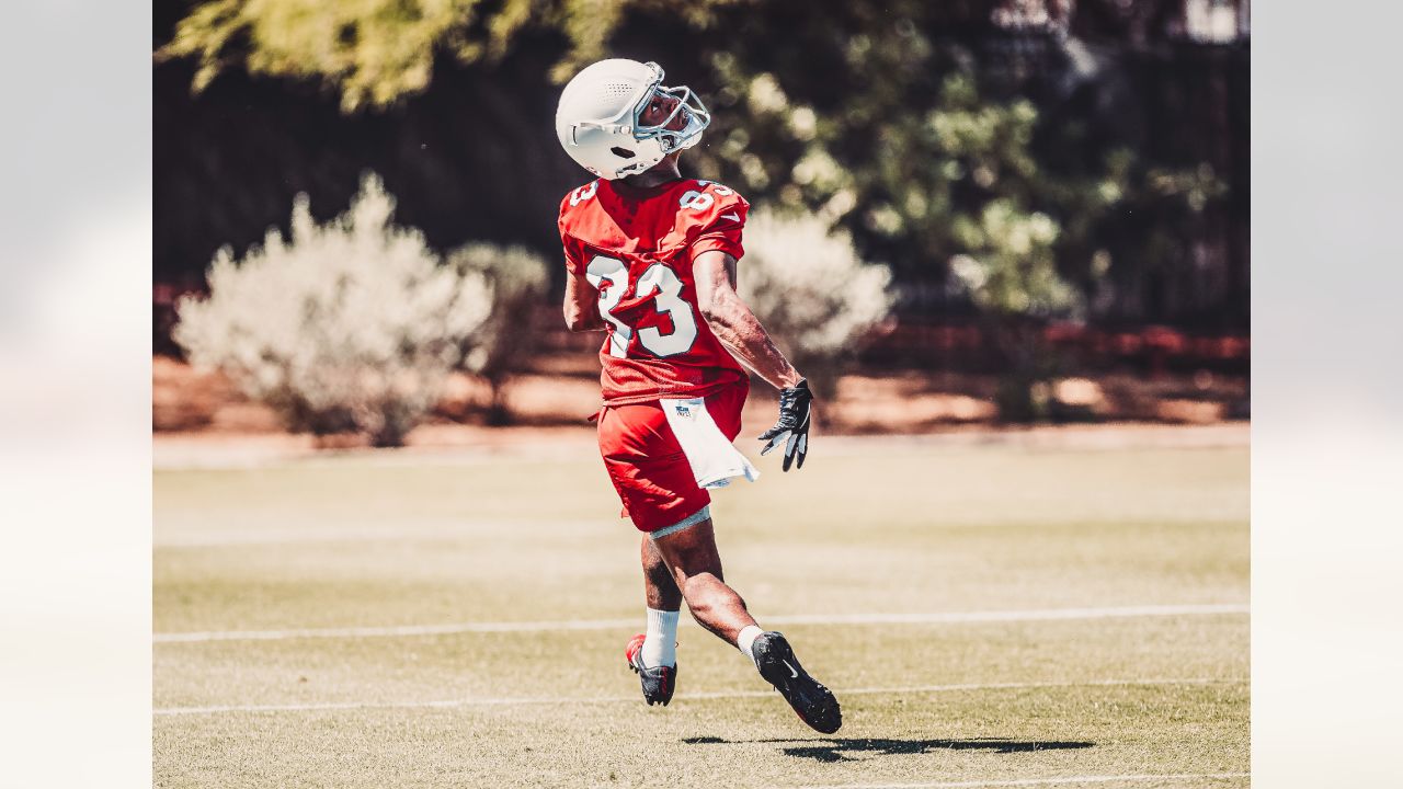 Arizona Cardinals running back Keaontay Ingram morphs into a human joystick  on his slippery 24-yard catch-and-run