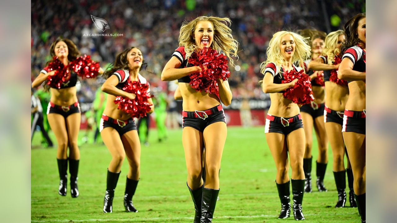 Cardinals Cheerleaders In Color Rush Uniforms