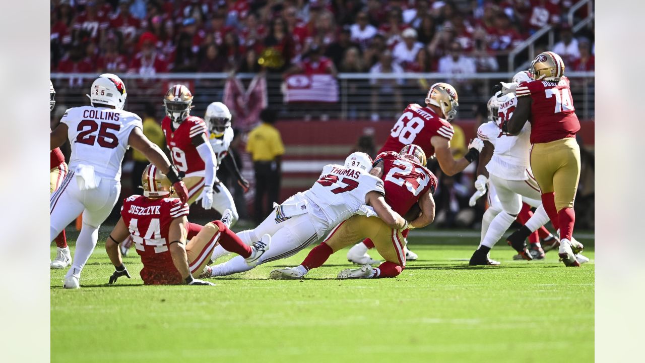 San Francisco 49ers cornerback Charvarius Ward (7) looks into the backfield  during an NFL football game against the Arizona Cardinals, Sunday, Jan.8,  2023, in Santa Clara, Calif. (AP Photo/Scot Tucker Stock Photo 