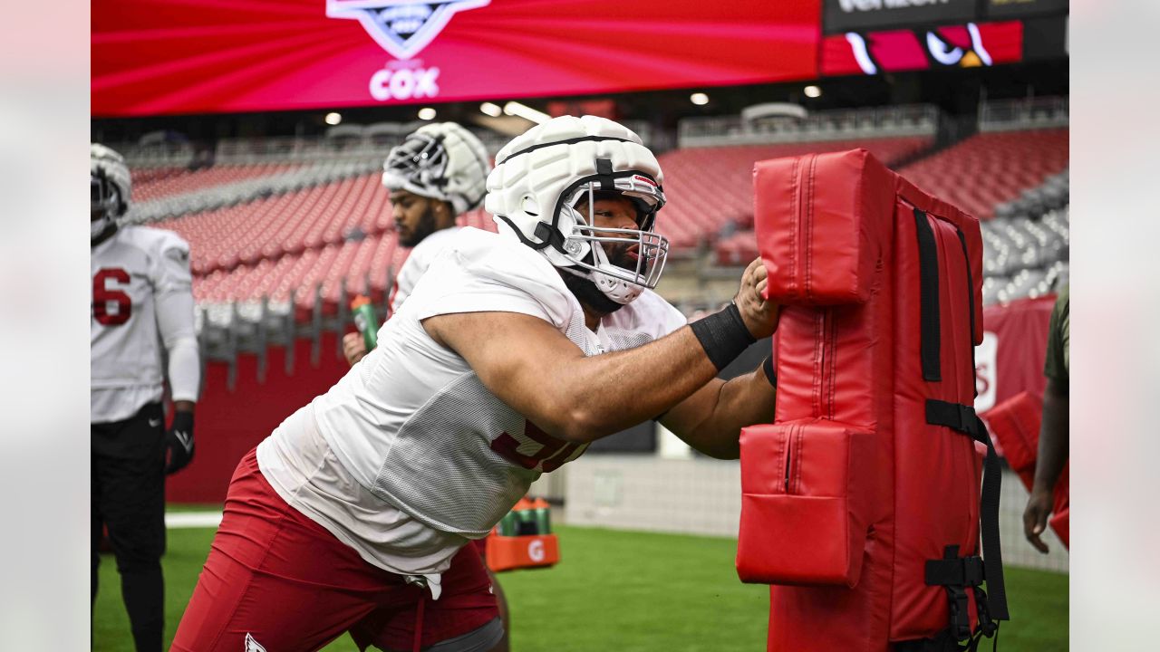 Arizona Cardinals wide receiver Davion Davis runs a passing route during  NFL football training camp practice at State Farm Stadium Saturday, July 29,  2023, in Glendale, Ariz. (AP Photo/Ross D. Franklin Stock