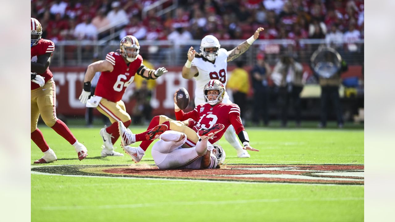 San Francisco 49ers cornerback Charvarius Ward (7) looks into the backfield  during an NFL football game against the Arizona Cardinals, Sunday, Jan.8,  2023, in Santa Clara, Calif. (AP Photo/Scot Tucker Stock Photo 