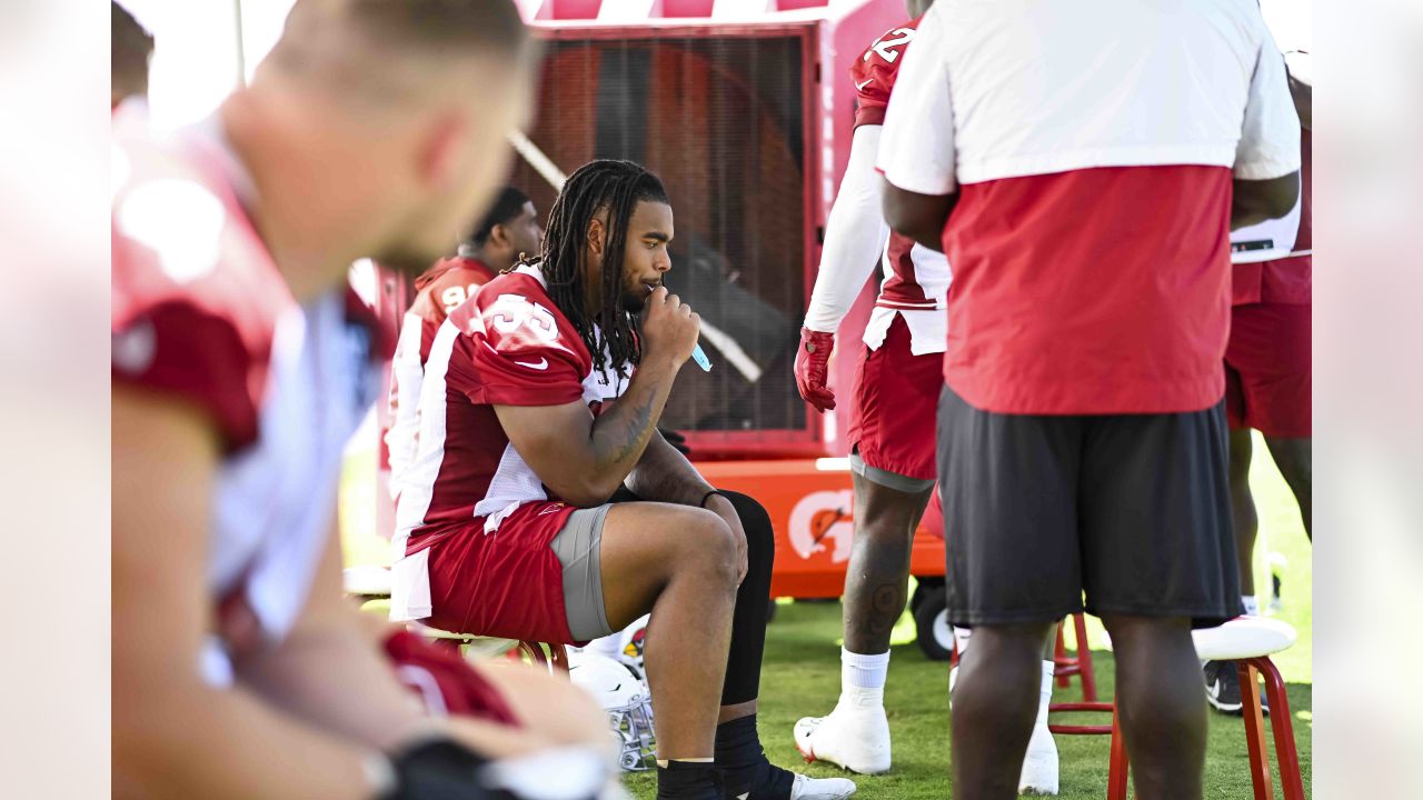 Arizona Cardinals linebacker Cameron Thomas showcases the NFL football  teams' new uniforms for the 2023 season, Thursday, April 20, 2023, in  Phoenix. (AP Photo/Matt York Stock Photo - Alamy