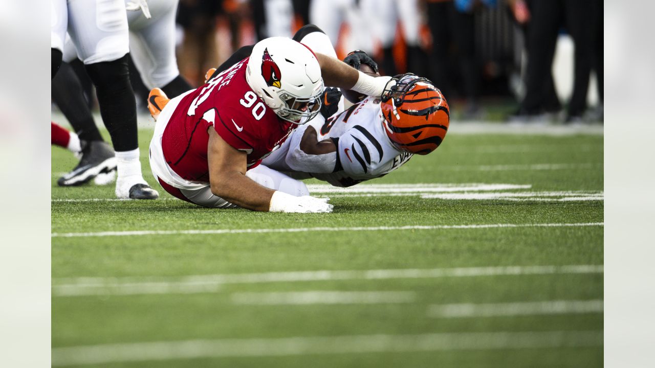 Cincinnati Bengals defensive end Cam Sample (96) lines up on defense during  an NFL football game against the Arizona Cardinals, Friday, Aug. 12, 2022,  in Cincinnati. (AP Photo/Zach Bolinger Stock Photo - Alamy