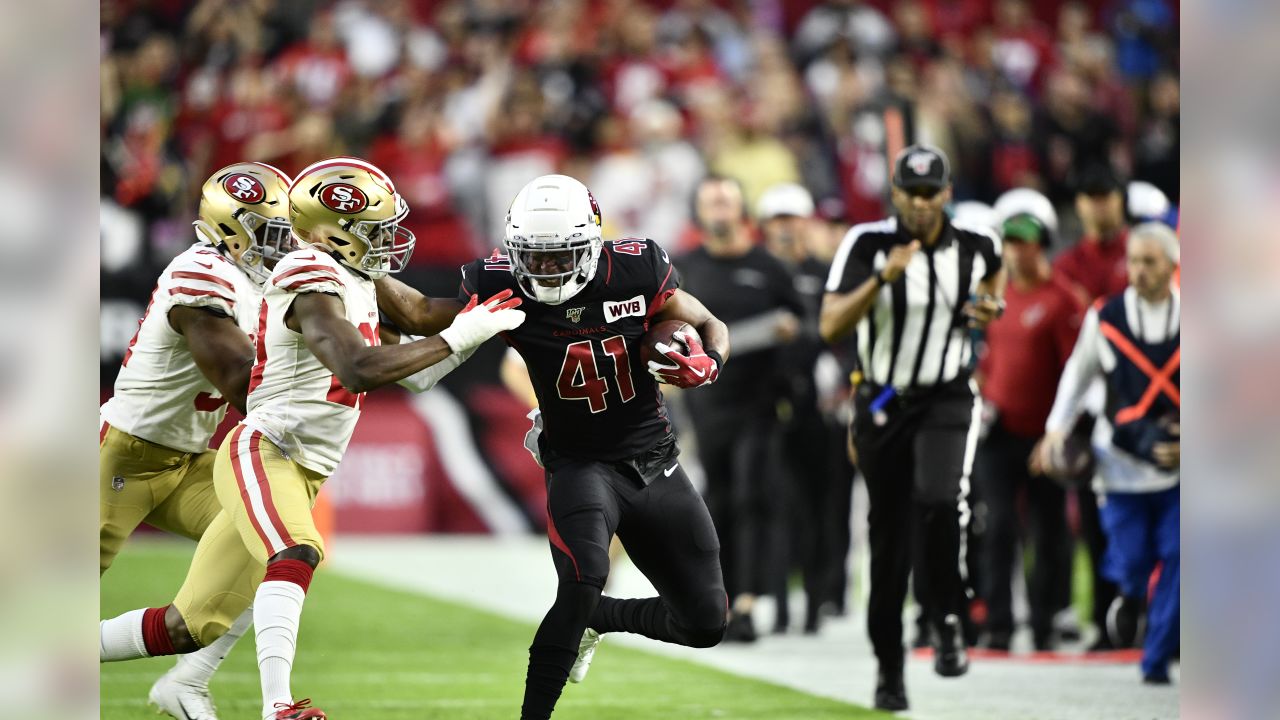 Arizona Cardinals running back Kenyan Drake (41) reacts on the field during  an NFL football game against the San Francisco 49ers, Saturday, Dec. 26,  2020, in Glendale, Ariz. (AP Photo/Jennifer Stewart Stock