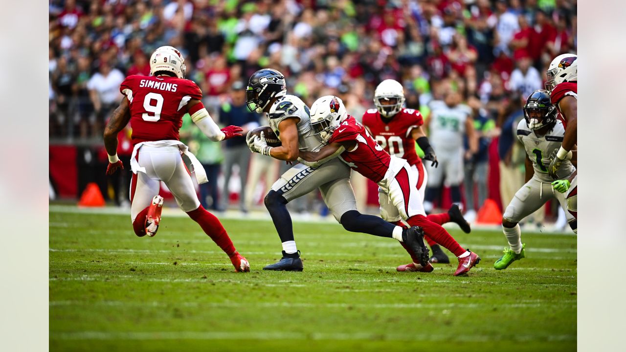 Arizona Cardinals wide receiver A.J. Green and Seattle Seahawks cornerback  Tre Brown during an NFL football game, Sunday, Nov. 21, 2021, in Seattle.  The Cardinals won 23-13. (AP Photo/Ben VanHouten Stock Photo - Alamy