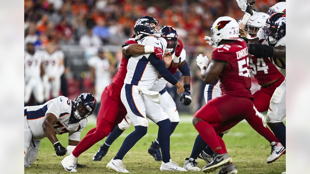 Denver Broncos cornerback Ja'Quan McMillian (35) against the Arizona  Cardinals during the first half of an NFL preseason football game, Friday,  Aug. 11, 2023, in Glendale, Ariz. (AP Photo/Matt York Stock Photo 