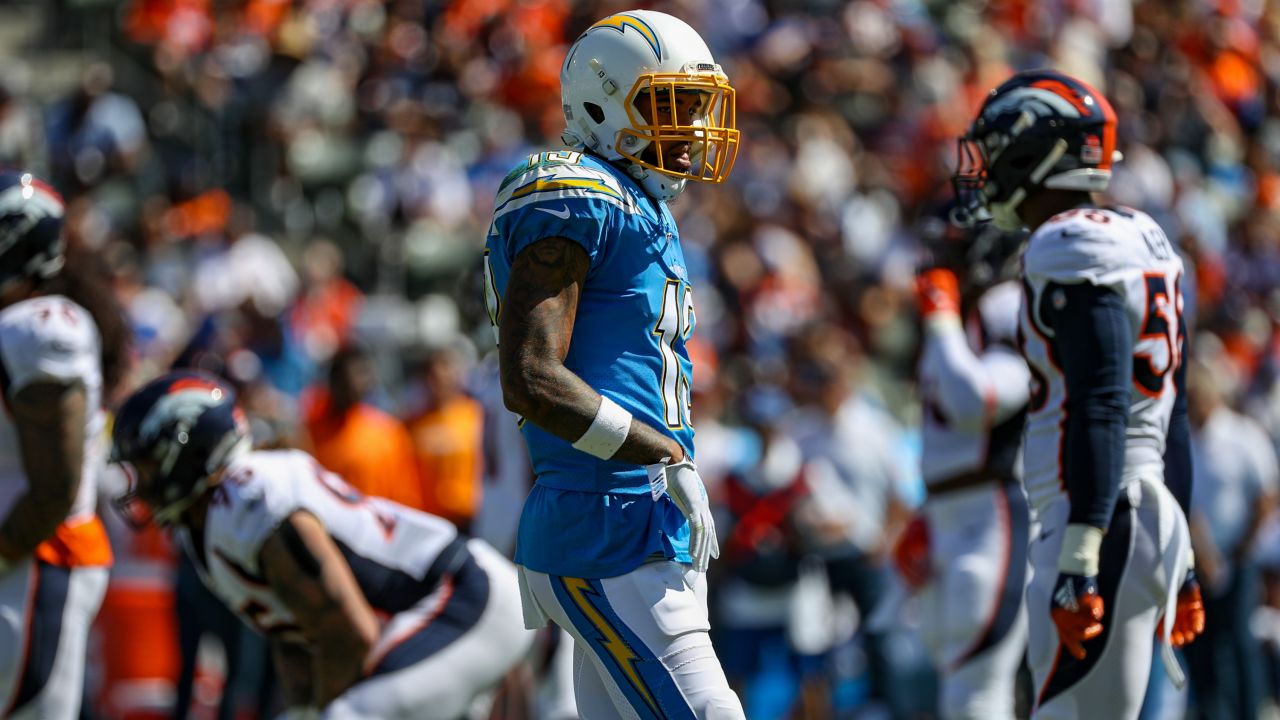 Denver Broncos vs. Los Angeles Chargers. Fans support on NFL Game.  Silhouette of supporters, big screen with two rivals in background Stock  Photo - Alamy