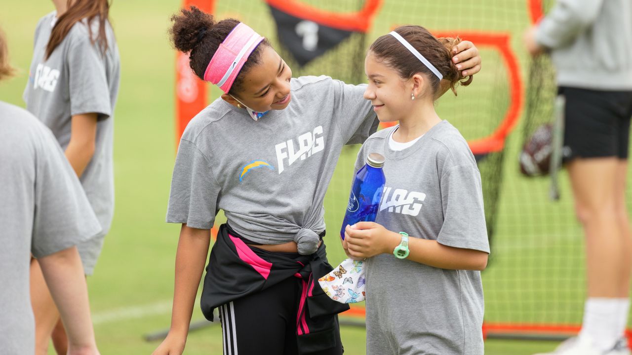 Chargers Host Girl Scouts at HPC for Flag Football Camp