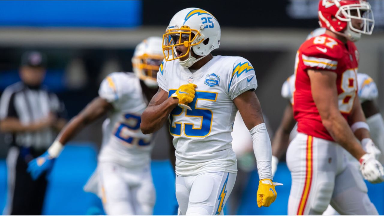 KJ Hill Los Angeles Chargers Nike Game-Used #84 White Jersey vs. Kansas  City Chiefs on September 26 2021