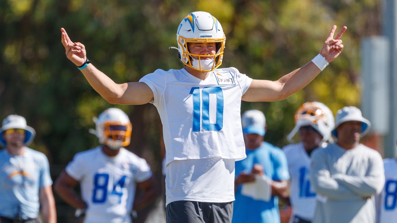 Outerstuff Youth Justin Herbert Navy Los Angeles Chargers Fast Track Player Name & Number Tank Top