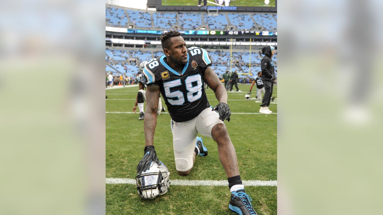 CHARLOTTE, NC - NOVEMBER 21: Thomas Davis, a former NFL linebacker played  for the Carolina Panthers has