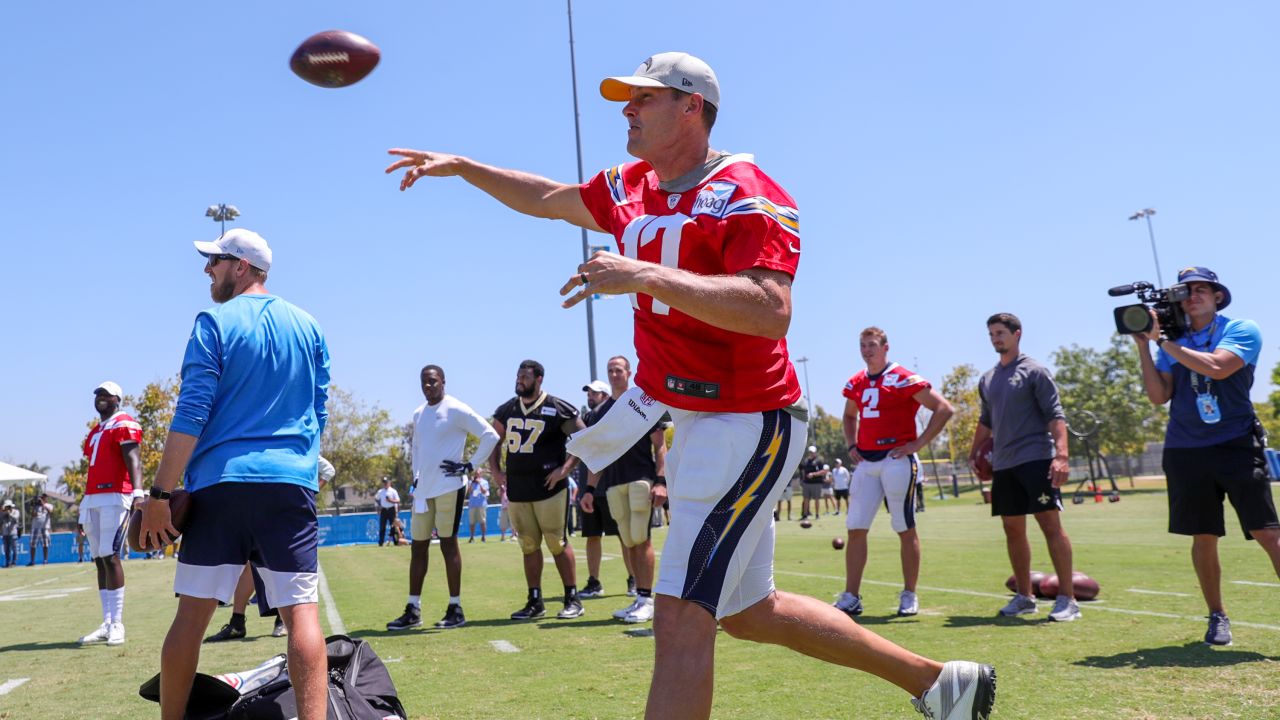 ADVANCE FOR WEEKEND EDITIONS JAN. 19-21 ** FILE ** Quarterback Philip Rivers  holds up his San Diego Chargers jersey at a news conference at the Chargers'  facility in San Diego in