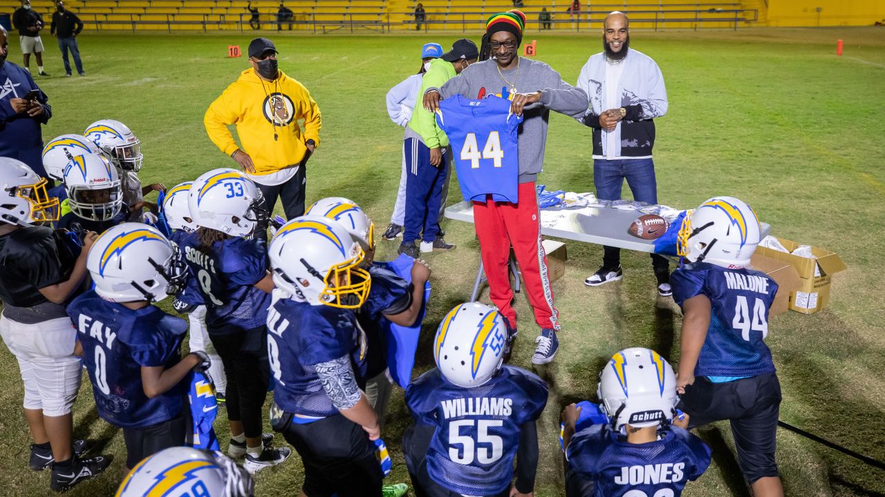 NFL's L.A. Rams and Chargers Unveil New Uniforms to Inglewood High