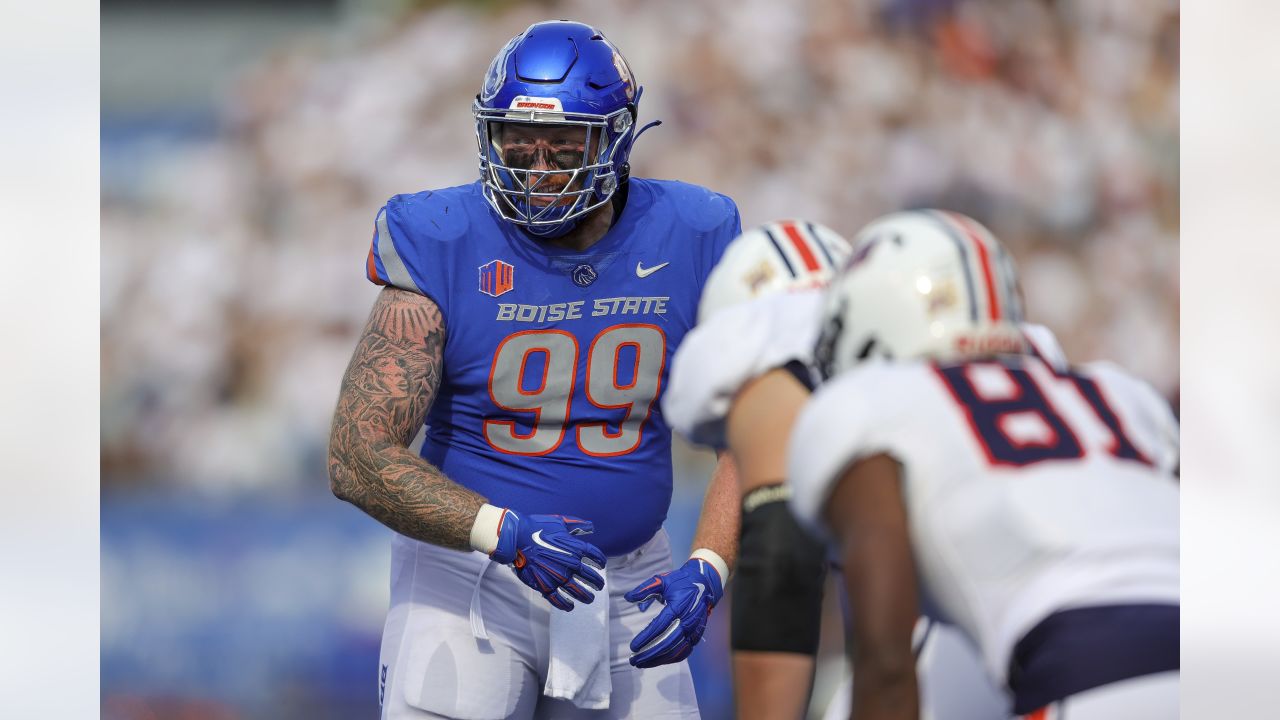 Chargers' Scott Matlock in Seattle supporting Boise State