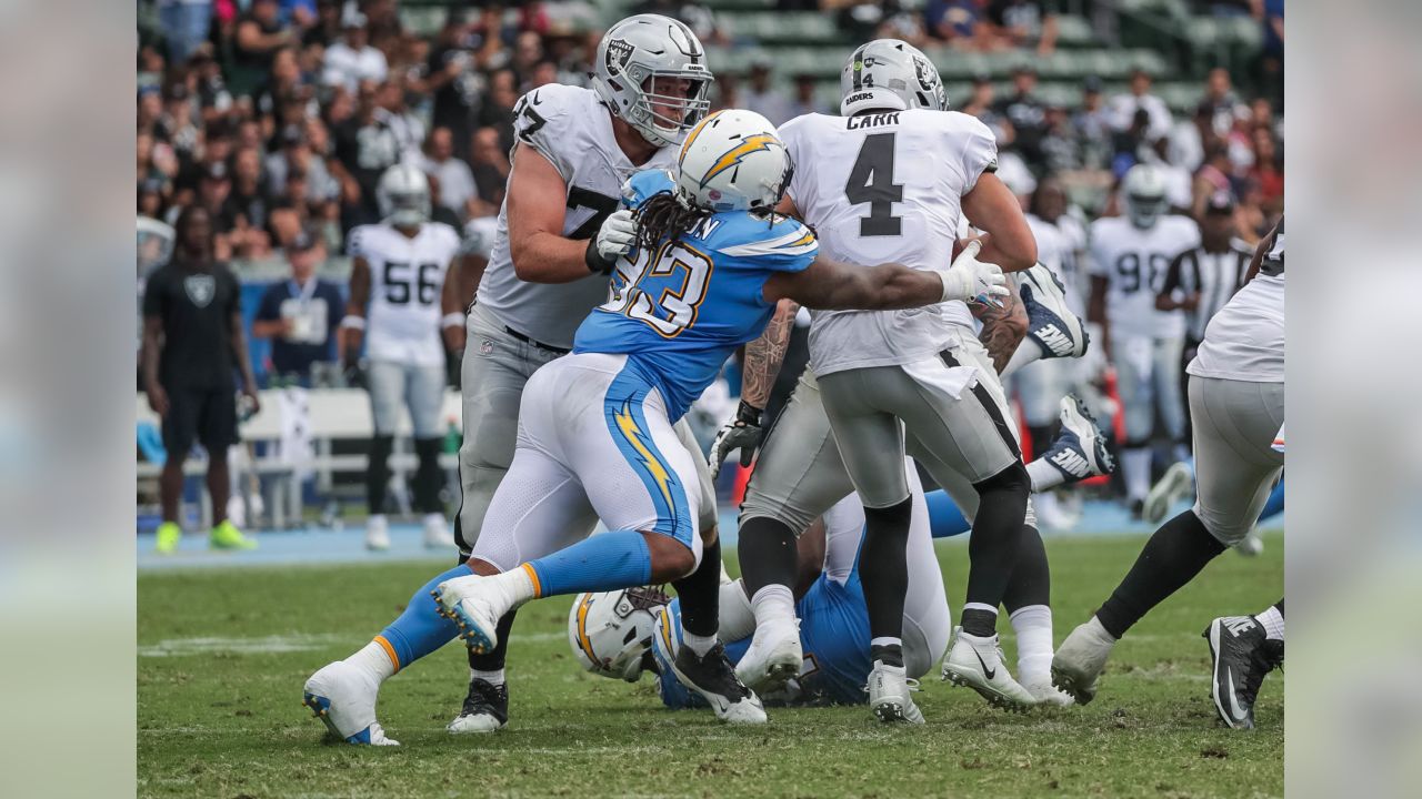 Darius Philon San Diego Chargers Game-Used #93 Blue Jersey vs