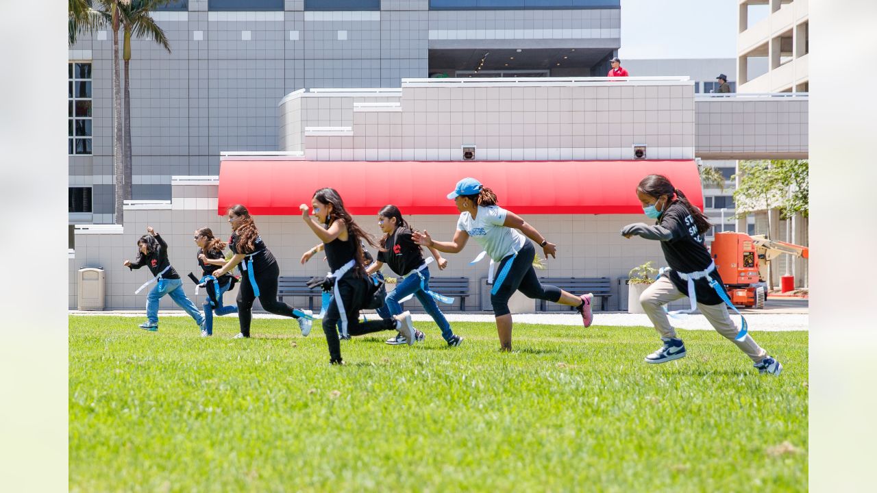 Chargers Host Girl Scouts at HPC for Flag Football Camp