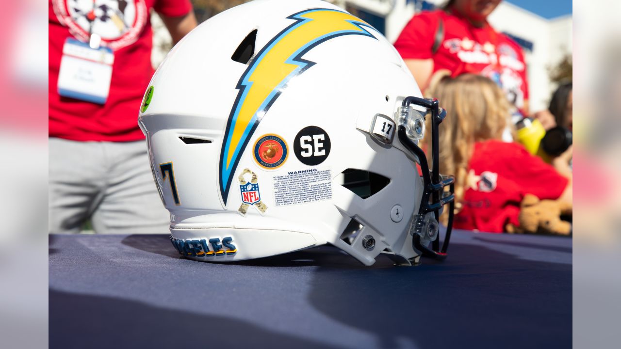 LOS ANGELES CHARGERS NEW 2020 FULL SIZE FOOTBALL HELMET DECALS W/BUMPERS 
