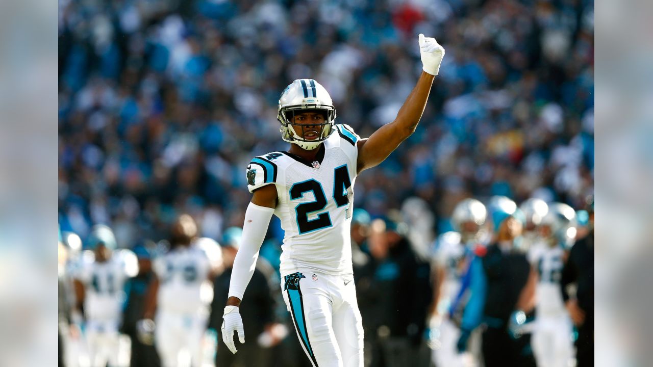 Carolina Panthers linebacker Damien Wilson (57) looks up at the video board  after making a play during an NFL football game against the New Orleans  Saints, Sunday, Sep. 25, 2022, in Charlotte