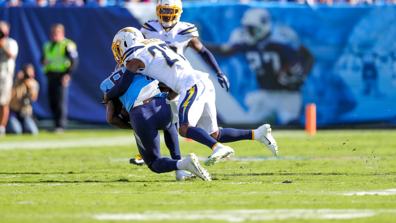 Nashville, TN, USA. 17th Sep, 2023. Los Angeles Chargers wide receiver Mike  Williams (81) makes a catch against the Tennessee Titans during the second  half of an NFL game between the Los