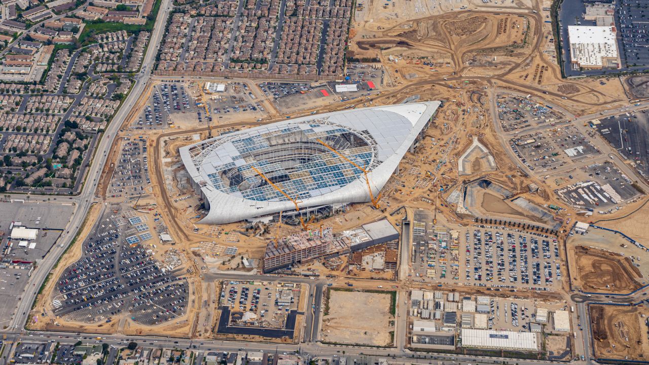 Photos Sofi Stadium Construction From Above