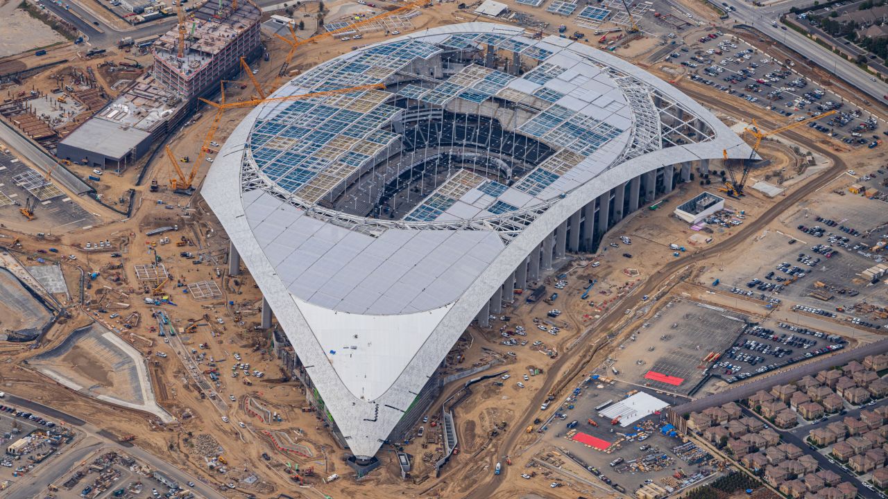 Photos: June Aerial Views of SoFi Stadium Construction