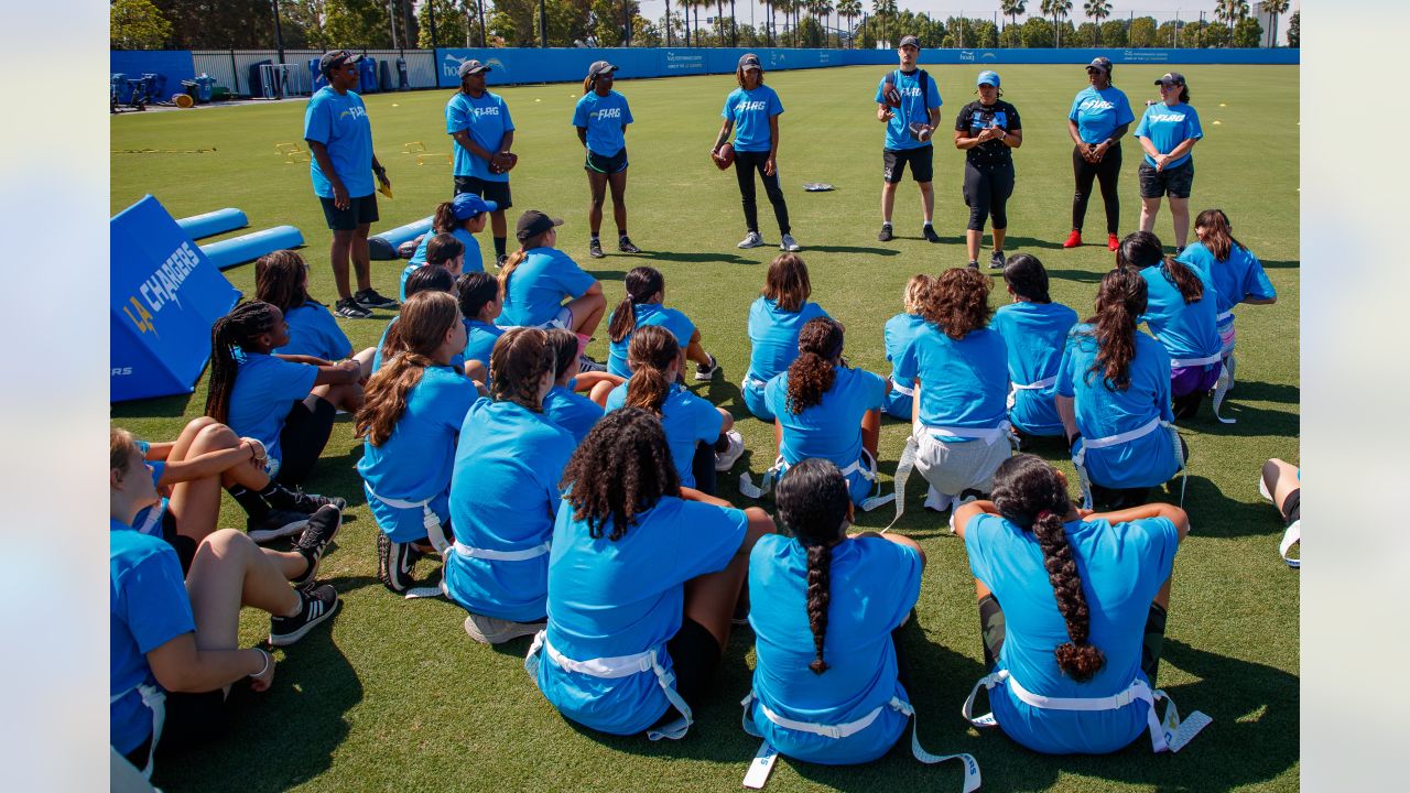 COMMUNITY PHOTOS: Rams & Nike host girls flag football clinics across LA  for Women's History Month