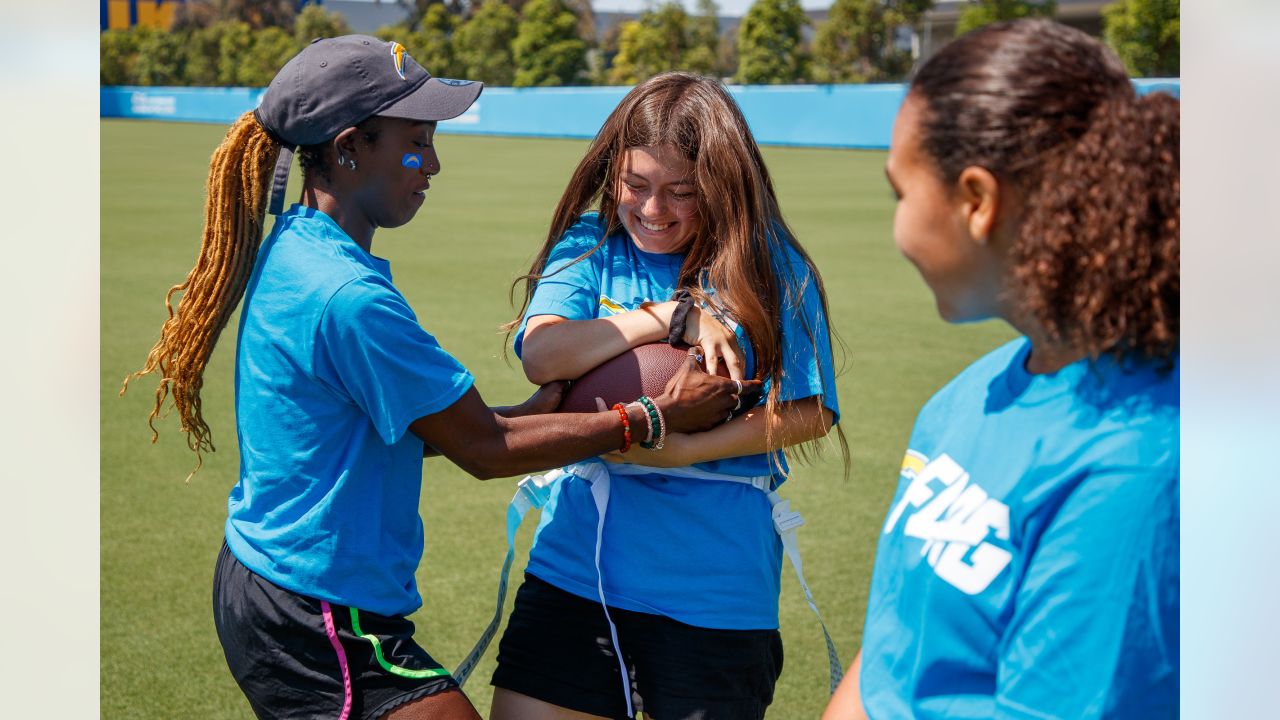 Chargers Host Girl Scouts at HPC for Flag Football Camp