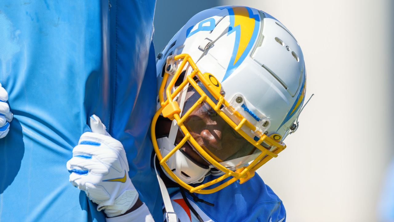 September 12, 2021: Los Angeles Chargers defensive end Joey Bosa (97)  stretches before the NFL regular season game between the Los Angeles  Chargers and the Washington Football Team at FedEx Field in