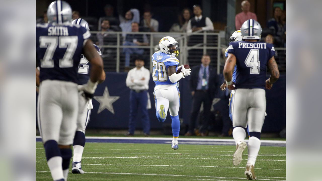 September 19, 2021 Dallas Cowboys quarterback Dak Prescott (4) warms up  prior to the NFL football game between the Los Angeles Chargers and the  Dallas Cowboys at SoFi Stadium in Inglewood, California.