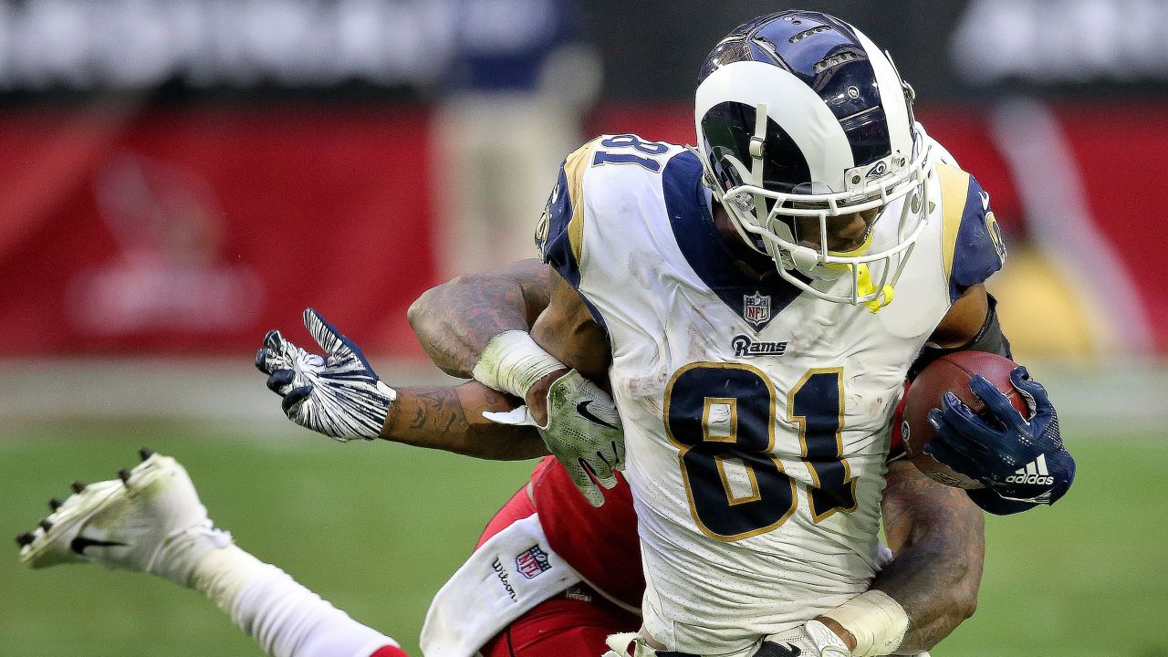 Los Angeles Rams tight end Gerald Everett (81) heads off the field after an  NFL football game against the New York Giants, Sunday, October 4, 2020 in  Inglewood, Calif. The Rams defeated