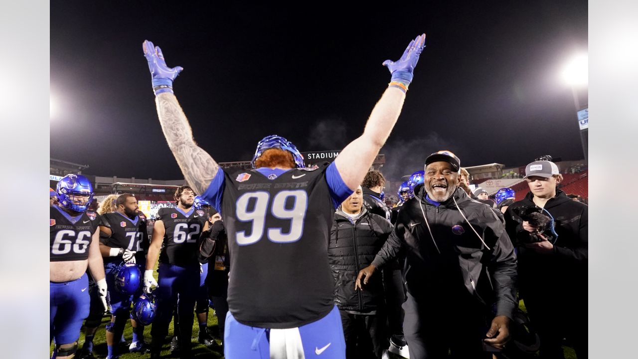 Chargers' Scott Matlock in Seattle supporting Boise State