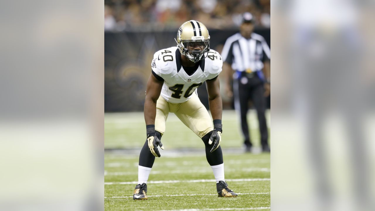 FOX Sports reporter and former running back Mark Ingram before an NFL  preseason football game between the New Orleans Saints and the Houston  Texans, Sunday, Aug. 27, 2023, in New Orleans. (AP