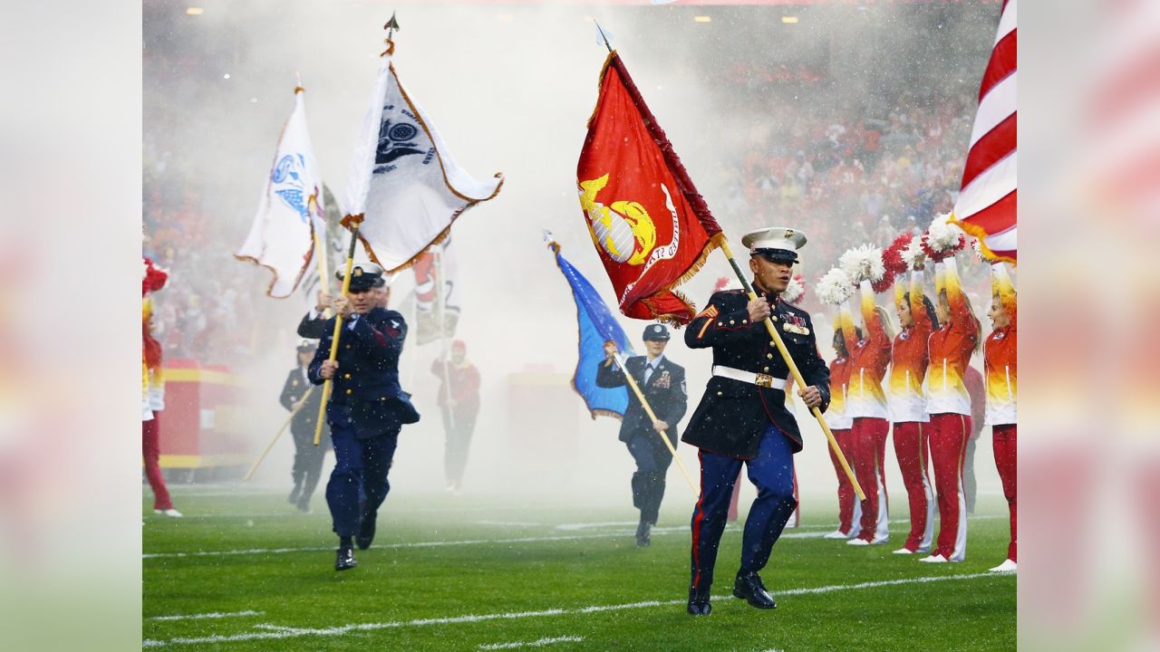 DVIDS - Images - Flag-holding Ceremony at Kansas City Chiefs Salute to  Service Game [Image 1 of 8]