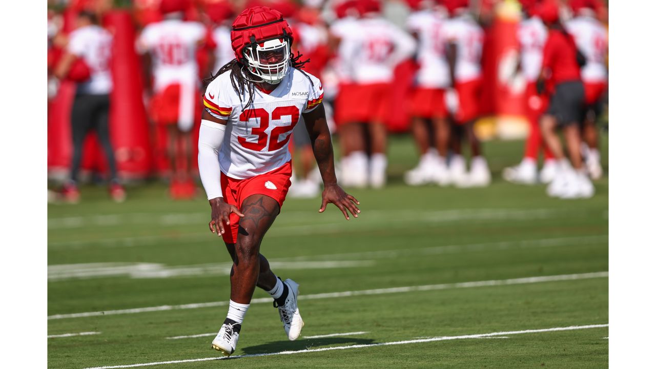 Kansas City Chiefs cornerback Trent McDuffie catches a ball during NFL  football training camp Friday, Aug. 4, 2023, in St. Joseph, Mo. (AP  Photo/Charlie Riedel Stock Photo - Alamy