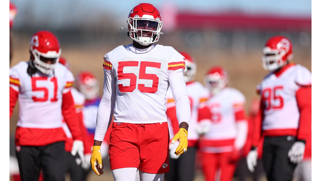 Kansas City Chiefs center Creed Humphrey (52) walks the sideline