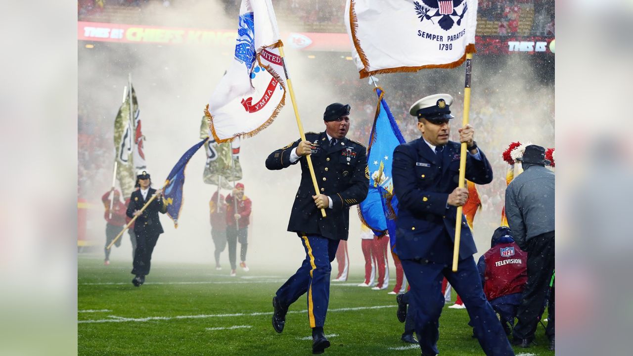 DVIDS - Images - Flag-holding Ceremony at Kansas City Chiefs Salute to  Service Game [Image 1 of 8]