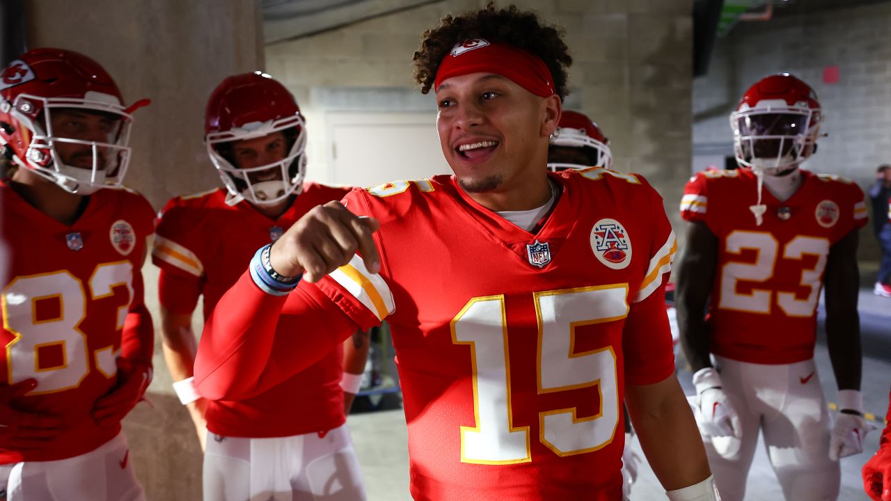 Kansas City Chiefs wide receiver Justin Watson (84) sets up for a play  during the second half of an NFL football game against the Jacksonville  Jaguars, Sunday, Sept. 17, 2023, in Jacksonville