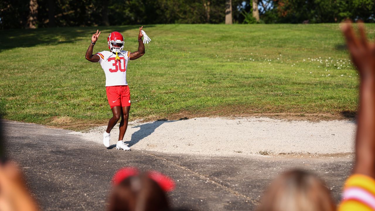 Kansas City Chiefs wide receiver Jerrion Ealy arrives at NFL football  training camp Friday, July 28, 2023, in St. Joseph, Mo. (AP Photo/Charlie  Riedel Stock Photo - Alamy