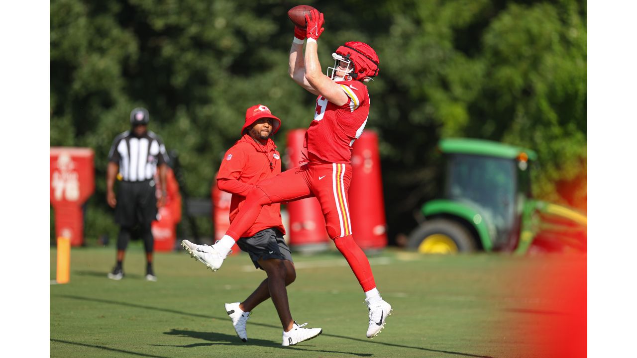 Kansas City Chiefs running back Jerrion Ealy runs the ball during NFL  football training camp Saturday, July 29, 2023, in St. Joseph, Mo. (AP  Photo/Charlie Riedel Stock Photo - Alamy